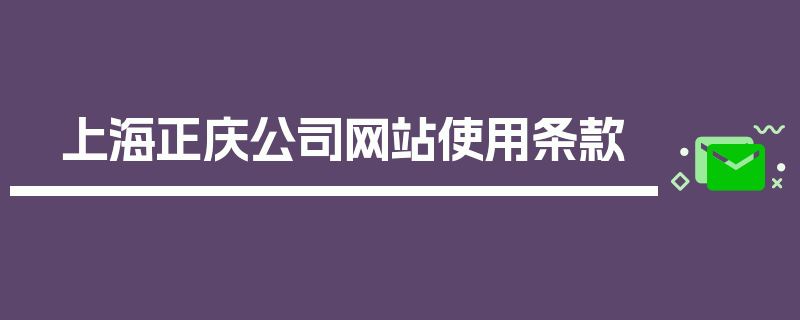 上海正庆公司网站使用条款