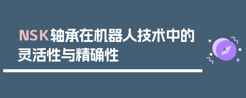 NSK轴承在机器人技术中的灵活性与龑性