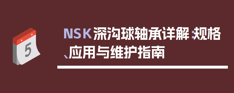 NSK深沟球轴承详解：规格、应用与维护指南